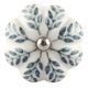 White Base Grey Leaf Ceramic Floral Wine Stopper